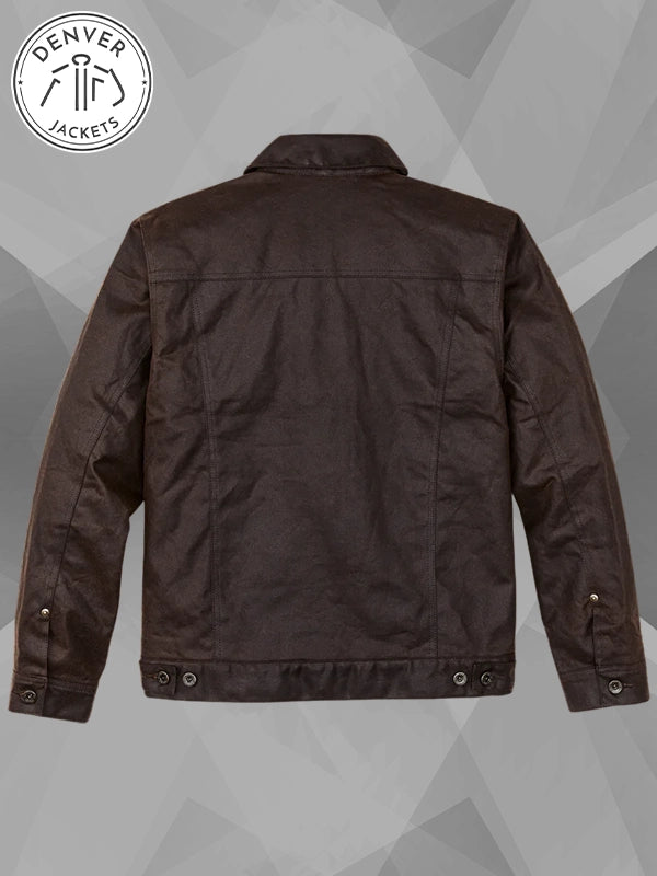 Filson Tin Cloth Short Lined Cruiser Dark Brown Jacket