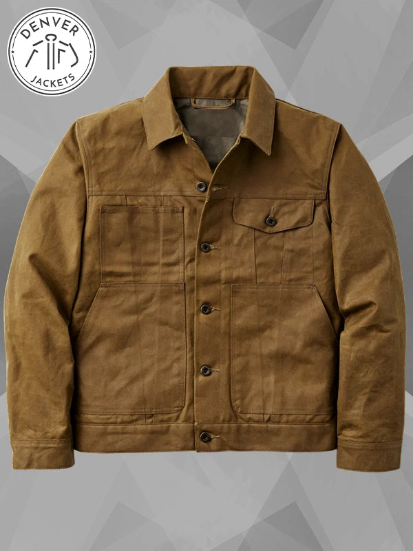 Filson Tin Cloth Short Lined Cruiser Jacket Brown