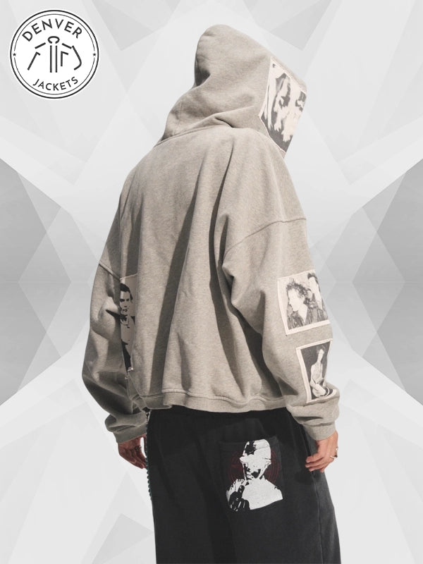 For Bastards Punk Print Applique Hoodie Cheap