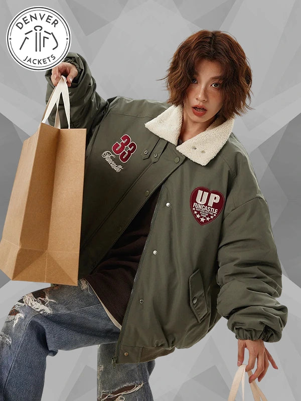 Fun Castle Heart Green Bomber Jacket