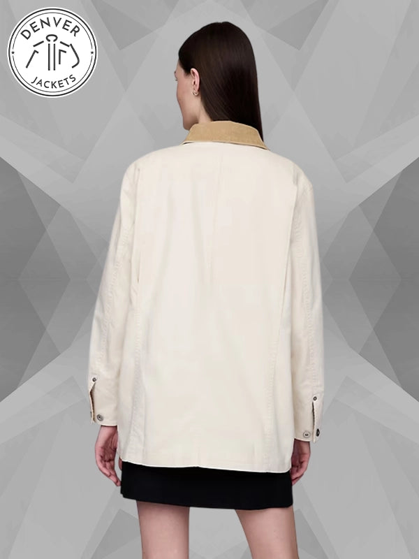GAP Corduroy Collar Barn Jacket In Beige For Women's