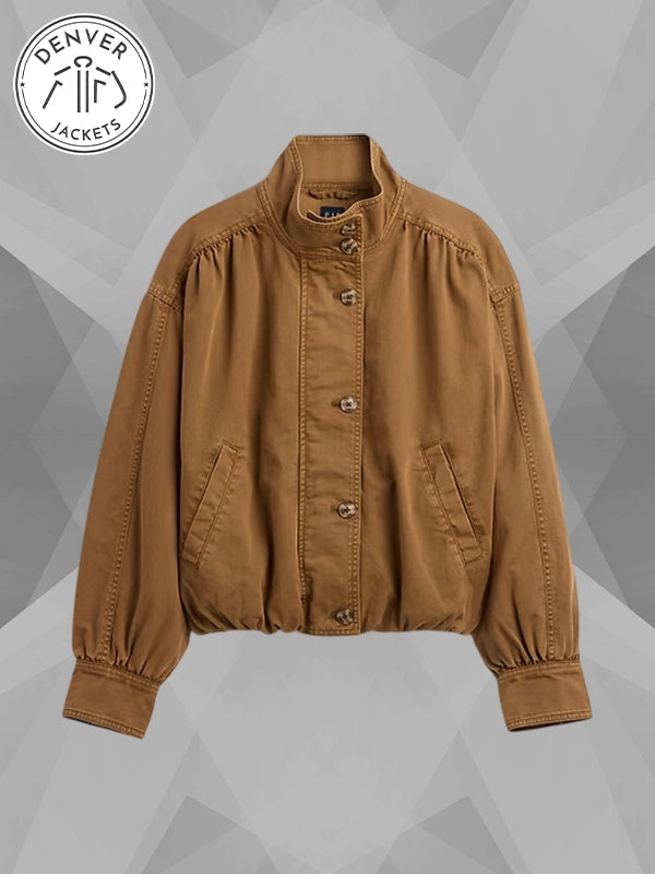 GAP Twill Bubble Jacket Brown