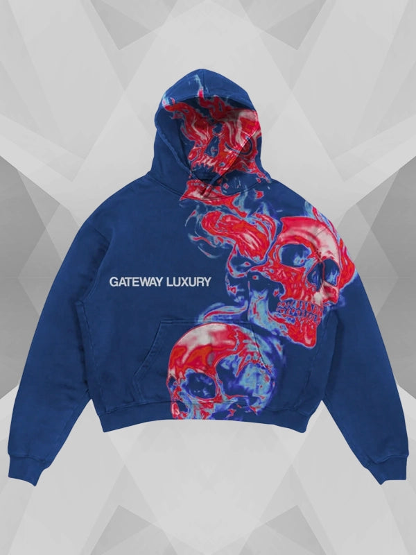 Gateway Luxury Skully Blue Hoodie