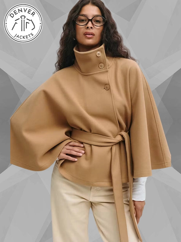 Gina Tricot Belt Cape Beige Jacket