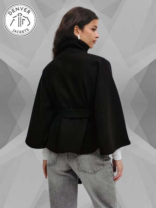 Gina Tricot Belt Cape Black Jacket