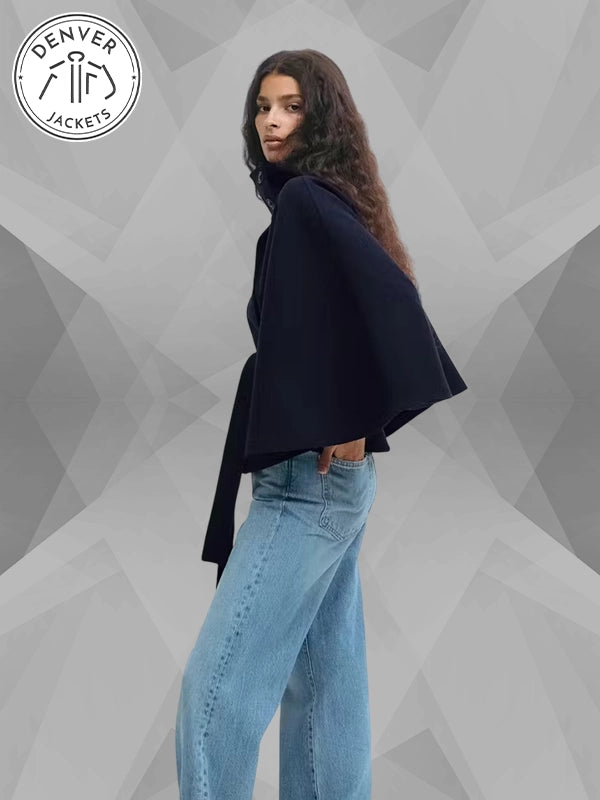 Gina Tricot Belt Cape Blue Jacket