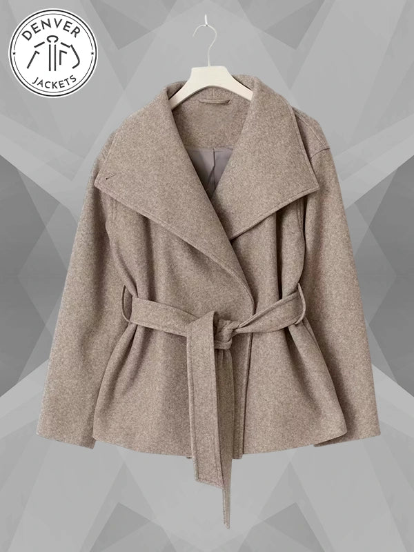 Gina Tricot High Neck Short Jacket Beige