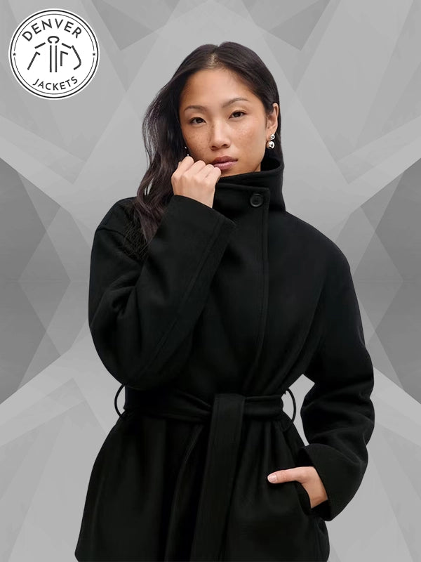Gina Tricot High Neck Short Jacket In Black