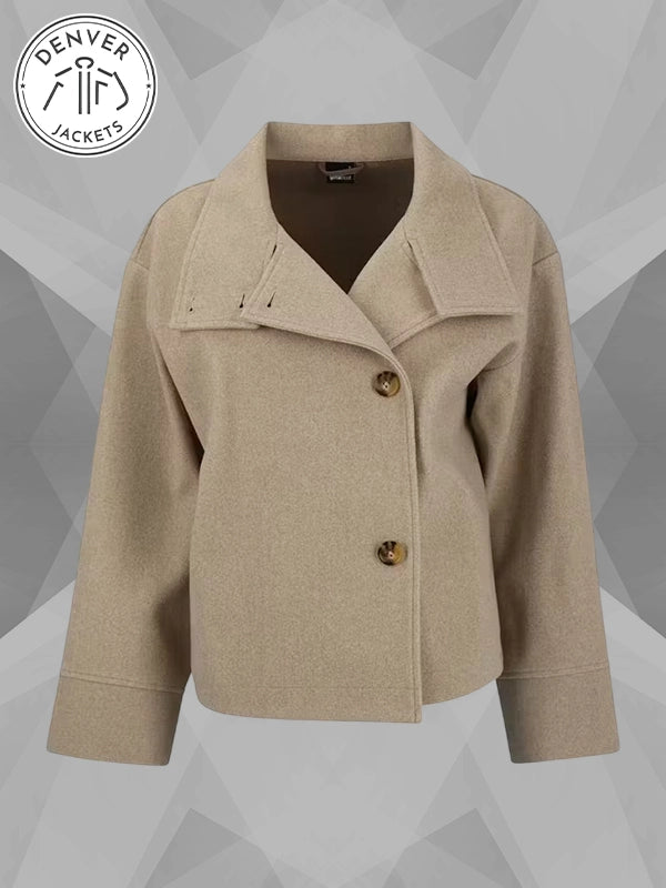 Gina Tricot Short Felt Jacket Beige