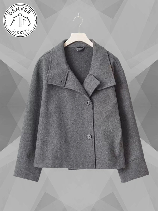 Gina Tricot Short Felt Jacket Grey