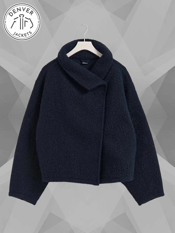 Gina Tricot Soft Boucle Jacket Blue