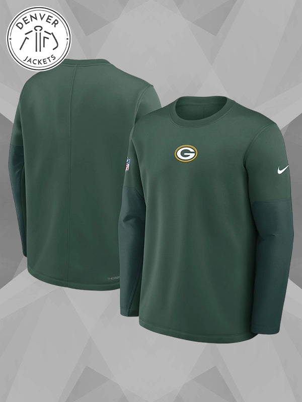 Green Bay Packers Sideline Coach Sweatshirt In Green