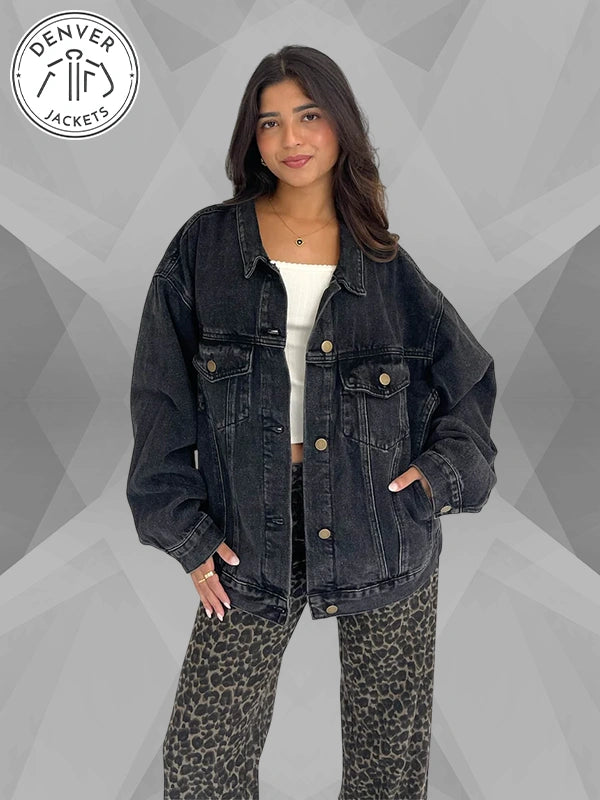 Grey Bandit Jean Jacket In Charcoal