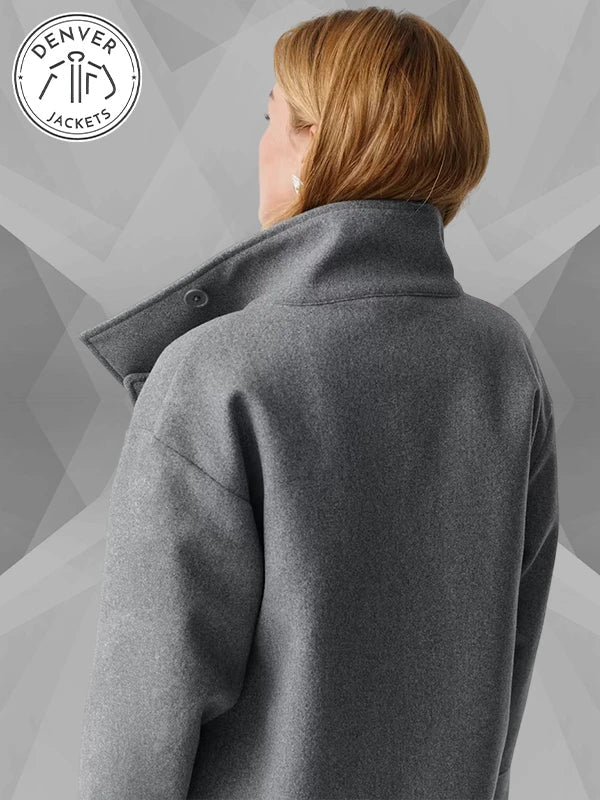 Grey Short Felt Jacket Gina Tricot