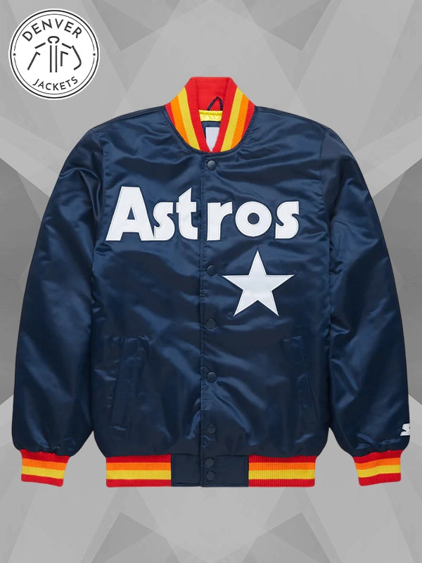 HOMAGE X Starter Astros Satin Jacket Blue