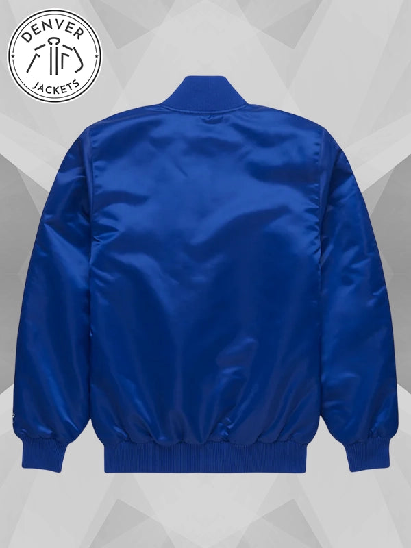 HOMAGE x Starter Jackie Robinson Blue Satin Bomber Jacket