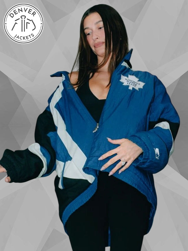 Hailey Bieber Toronto Maple Leafs Vintage Starter Jacket