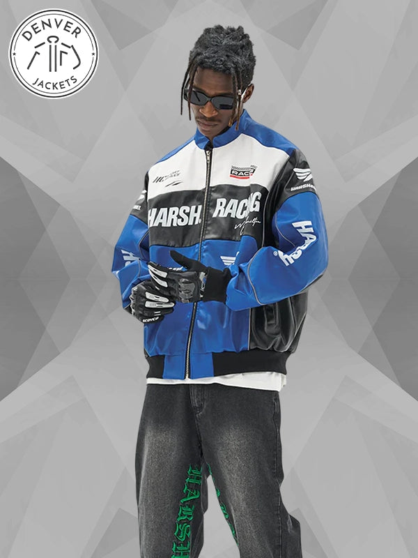 Harsh And Cruel Racing Jacket In Blue