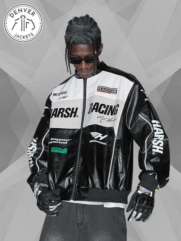 Harsh Cruel Racing Leather Jacket Black