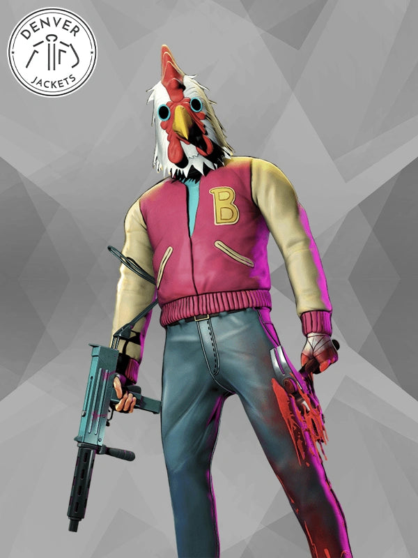 Hotline Miami Brown Cosplay Letterman Varsity Jacket Payday 2