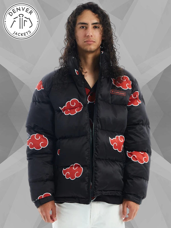 Hypland Shippuden Akatsuki Puffer Jacket Black