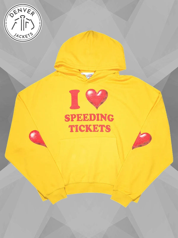 Iconaclub I love Speeding Tickets Hoodie Yellow