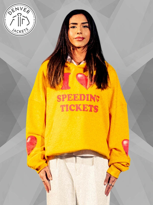 Iconaclub I love Speeding Tickets Yellow Hoodie