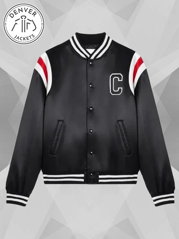 Kim Tae Hyung Celine Varsity Jacket Black