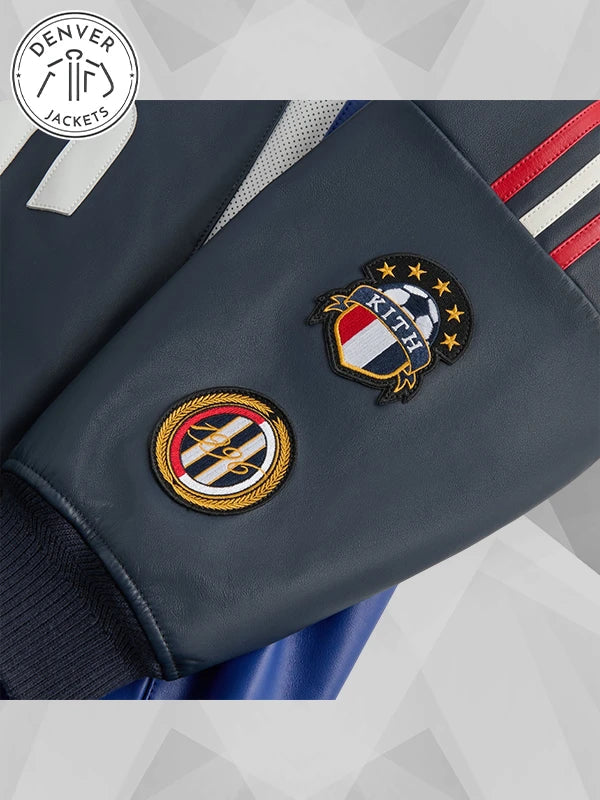 Kith x Adidas Bomber Jacket Blue Leather