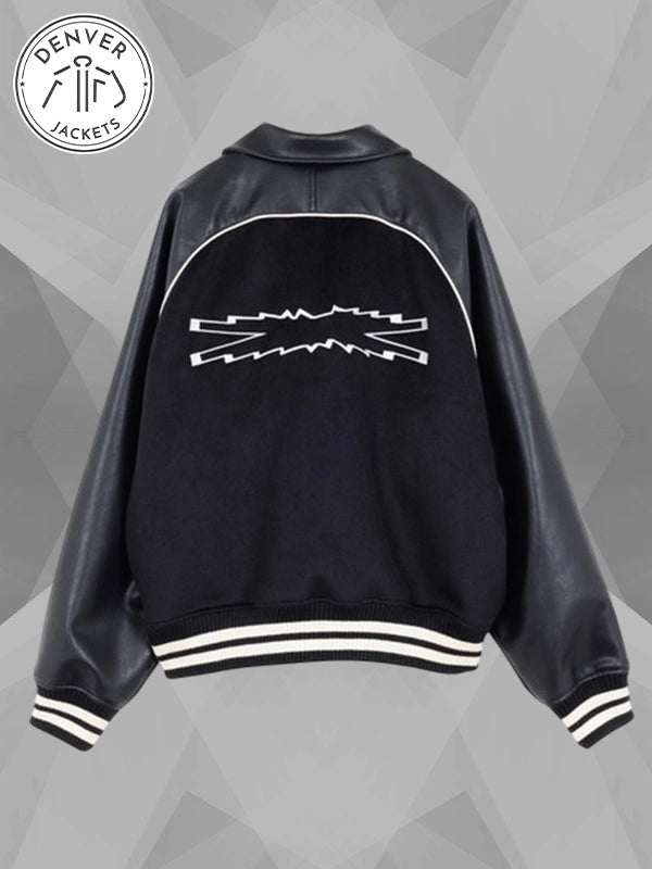 LE SSERAFIM x ZOZOTOWN Varsity Jacket Black