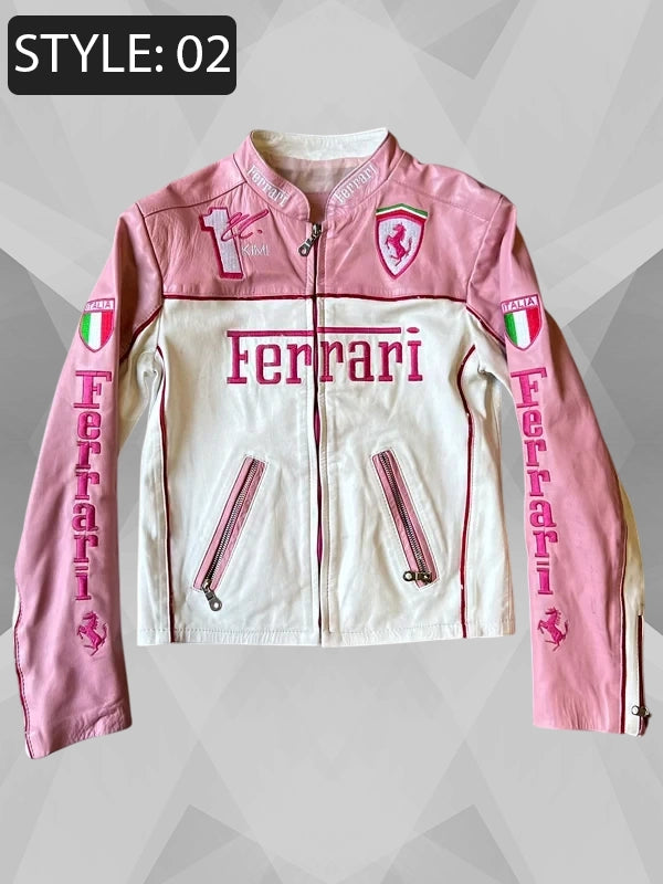 Leather Racing Ferrari Pink Jacket