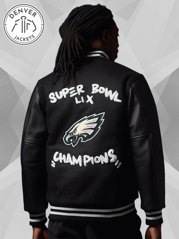 Limited Edition Fanatics Eagles Super Bowl LIX Championship Varsity Jacket