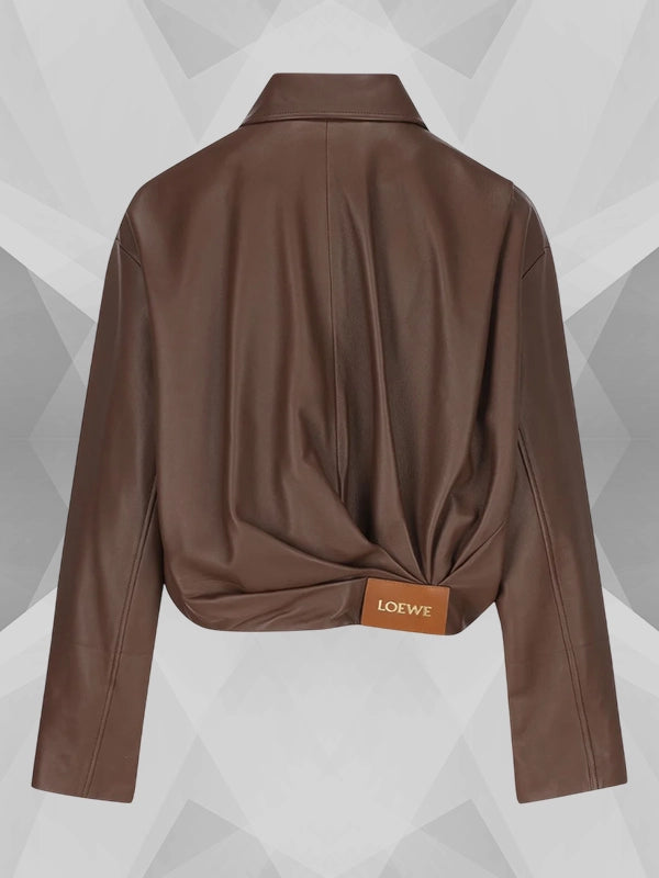 Loewe Draped Brown Leather Jacket