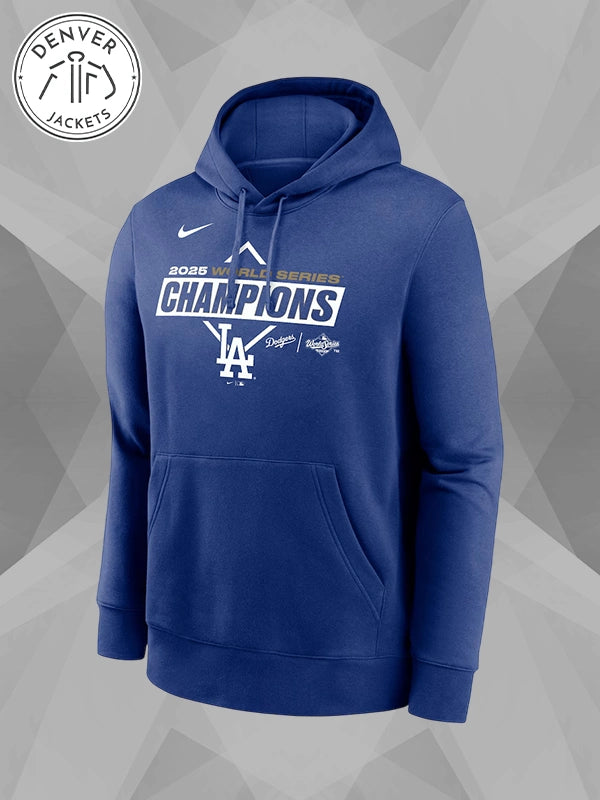 Los Angeles Dodgers Nike Royal Blue 2025 World Series Champions Logo Home Plate Hoodie