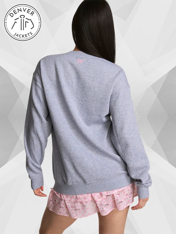 LoveShackFancy x PINK Crew Sweatshirt Grey