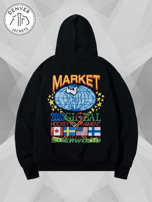 MARKET X SHERWOOD GLOBAL Black HOODIE