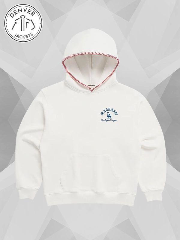 Madhappy Dodgers Fleece Hoodie White