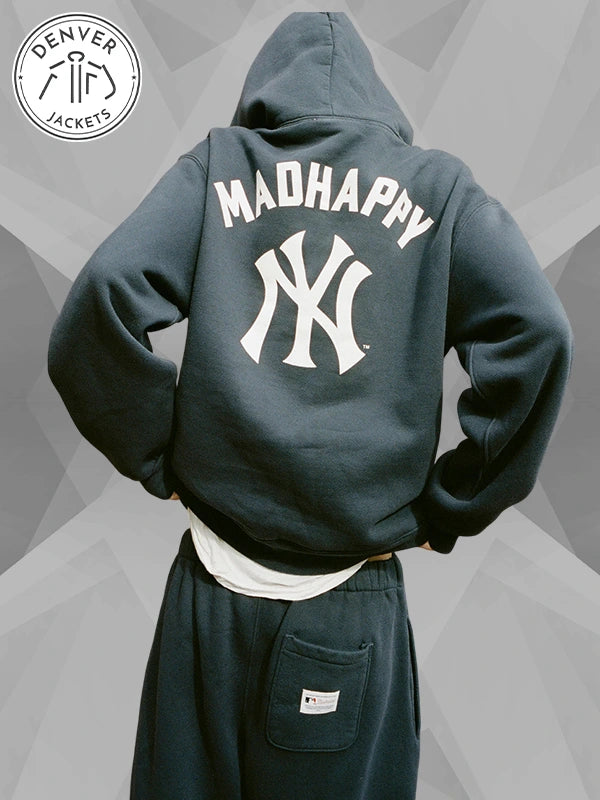 Madhappy New York Yankees Printed Hoodie Navy Blue