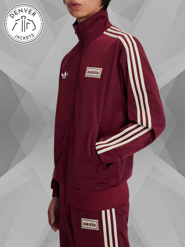 Maroon Adidas Track Jacket Oasis Tour