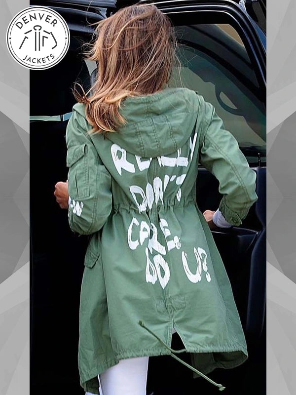 Melania Trump I Really Don't Care Coat Green