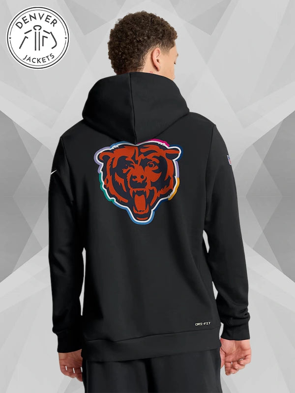 Men's Nike Black Chicago Bears 2025 NFL Crucial Catch Dri FIT Hoodie Sweatshirt