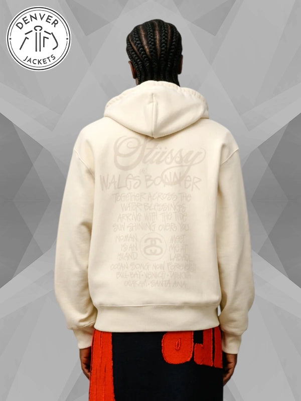 Men's Stussy Wales Bonner Fleece Zip Up Hoodie