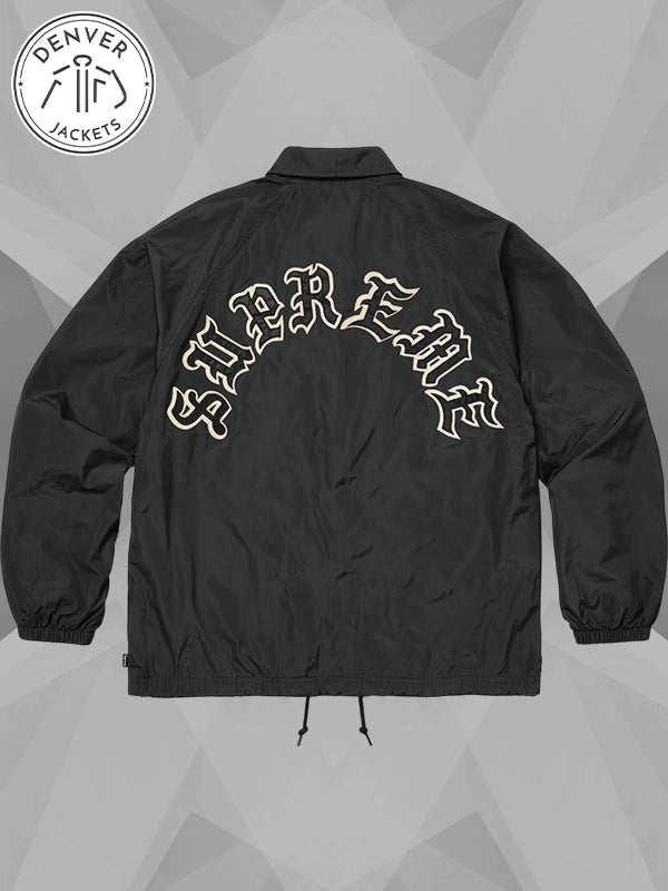 Men's Supreme Old English Arc Coaches Jacket Black