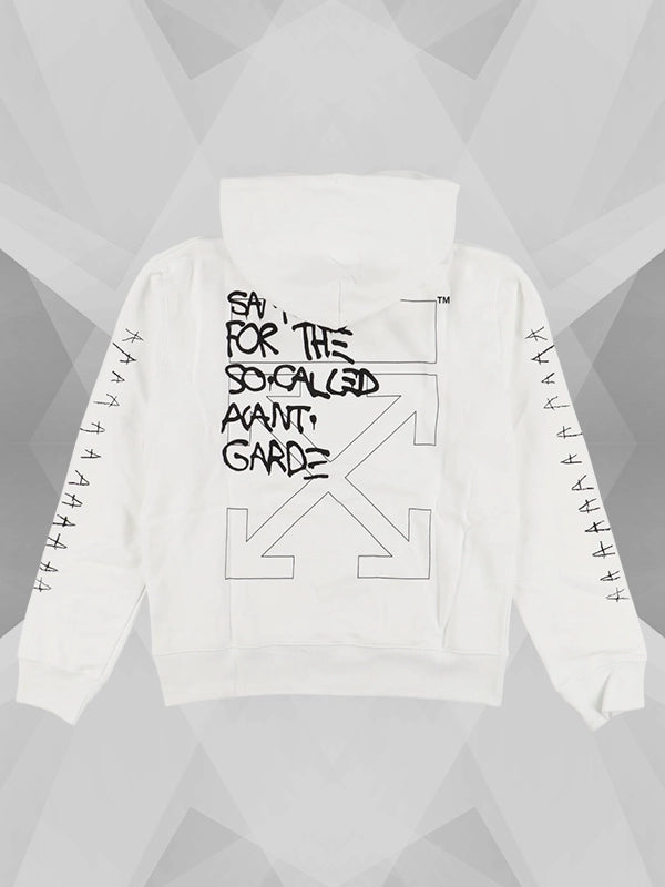 Men's Off White Basquiat Graphic Hoodie White