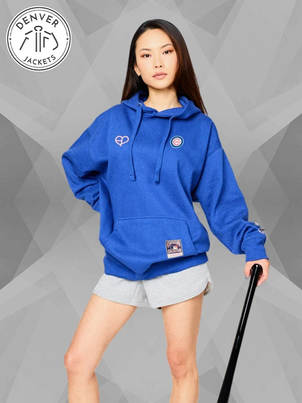 Mitchell Ness X Blackpink Chicago Cubs Blue Hoodie
