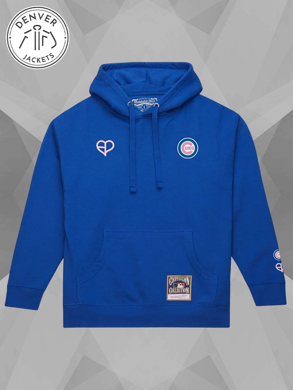 Mitchell Ness X Blackpink Chicago Cubs Hoodie Blue