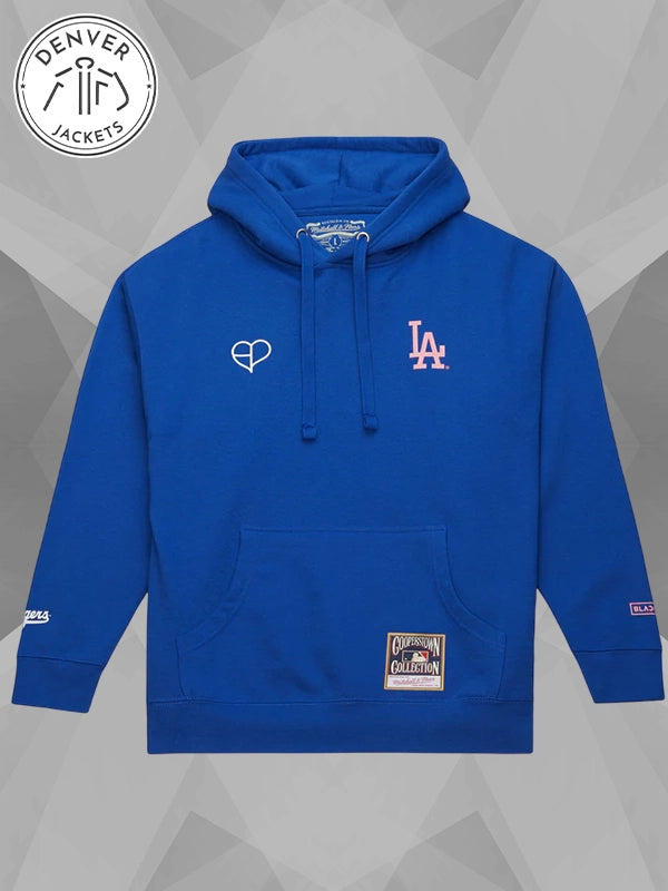 Mitchell Ness X Blackpink Dodgers Hoodie Blue