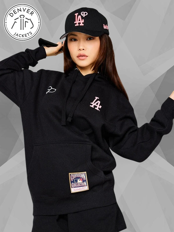 Mitchell Ness X Blackpink LA Dodgers Hoodie Black
