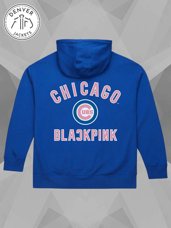 Mitchell and Ness X Blackpink Chicago Cubs Hoodie Blue