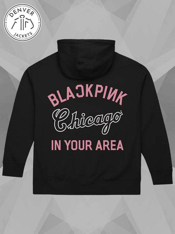 Mitchell and Ness X Blackpink White Sox Hoodie Black